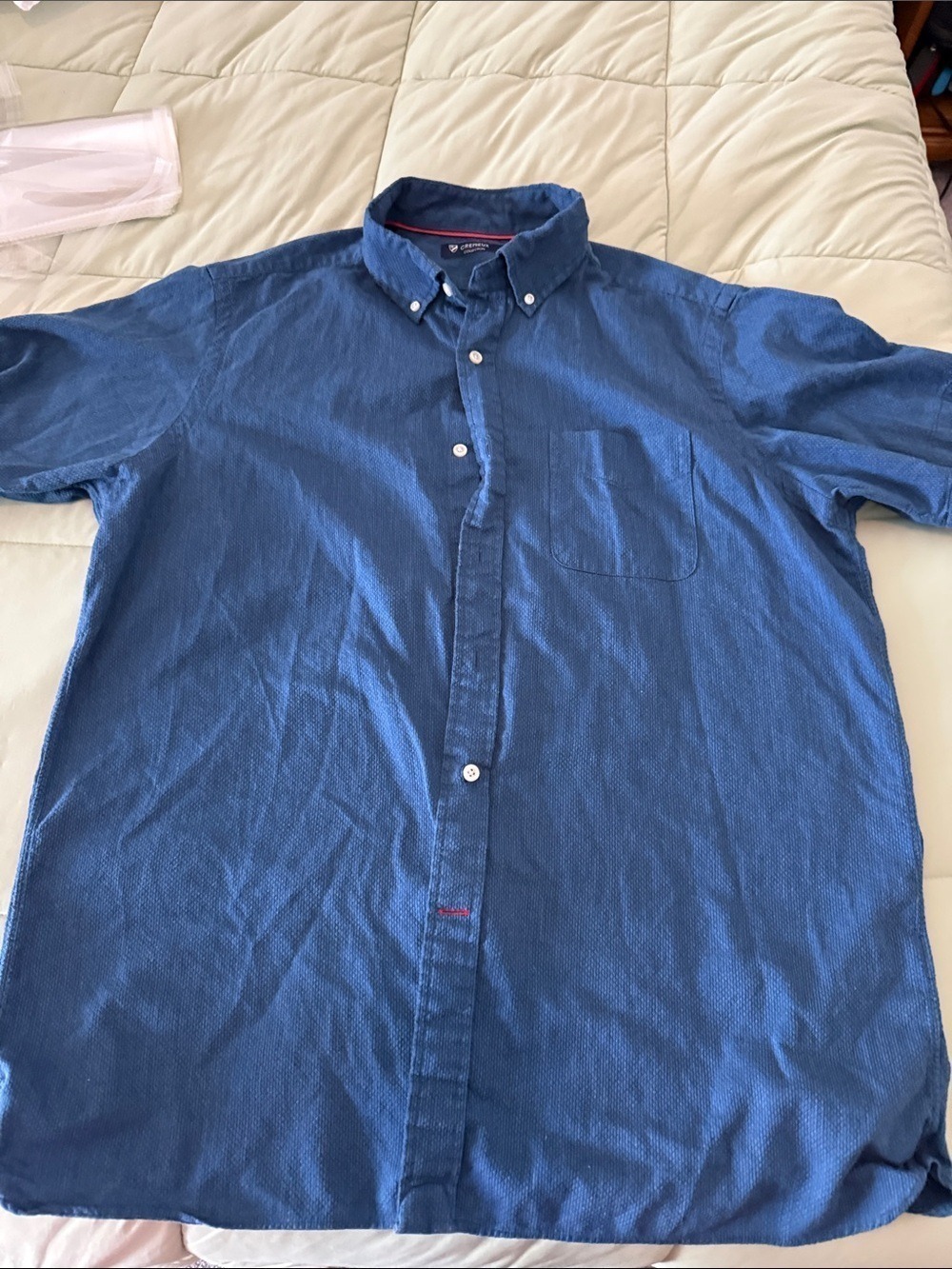 #0112 Daniel Cremieux Men's Indigo Button-Down Short Sleeve Shirt